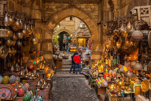 Shoppers at a Bazaar