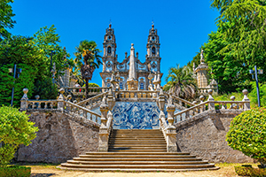 Staircase leading to the church of our lady of remedies in Lamego, Portugal